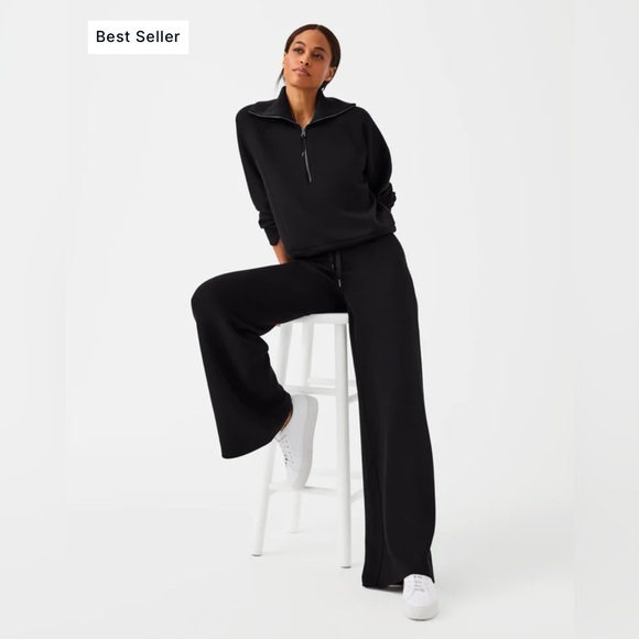 NWOT SPANX AIR ESSENTIALS WIDE LEG BLACK PANT - Picture 4 of 16